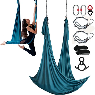 VEVOR Aerial Silk Yoga Swing Set 10 m Length Hammock Trapeze Inversion Fly Green - image 1 of 4