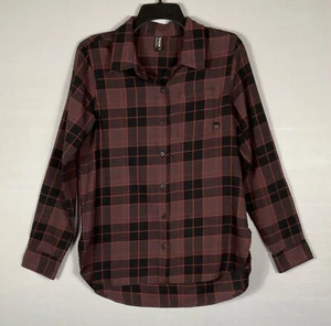 Fox Racing Flannel Shirt Mens Small Brown Black Plaid Button Up Long Sleeves NWT - Picture 1 of 8