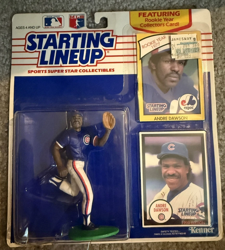 1990 Andre Dawson Chicago Cubs alineación inicial + tarjeta Expos 1977 Foto 1 de 1