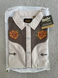 NEW Howler Bros x ACL Western Shirt LARGE Tan Brown Smiley Pockets Broncbuster - Picture 1 of 10