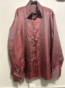 Angelino for Bermuda Red Metallic Button Shirt Retro Futuristic 4XL - Picture 1 of 10