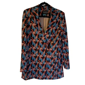 Wildfang Women's The Empower Blazer Size M Double Breasted Geometric Print Retro - Picture 1 of 10