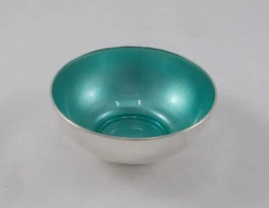 Rare Elegant Serving Bowl with Enamel 925 Sterling Silver Michelsen Denmark - Picture 1 of 12