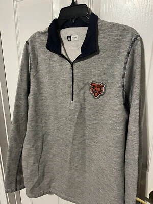 Sudadera Pullover Chicago Bears Para Hombre 1/4 Cremallera Clara Talla Grande Gris Foto 1 de 4