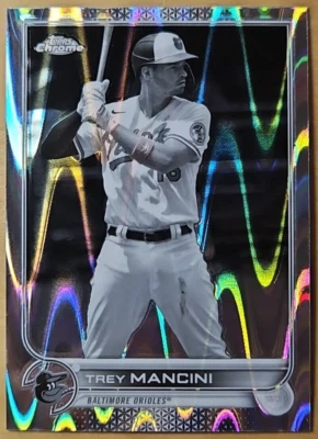 2022 Topps Chrome Sonic Trey Mancini #72 Black &White Ray Wave Baltimore Orioles - Image 1 of 2