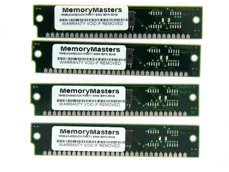 16MB 4x 4MB 30pin SIMM RAM MEMORY without parity 4x8 30-pin Apple Mac PC SE/30 - Image 1 of 1
