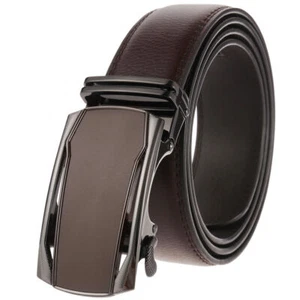 Luxury Men's Cowskin Leather Belt Automatic Buckle Waist Strap Suit Gift Jeans - Picture 1 of 5