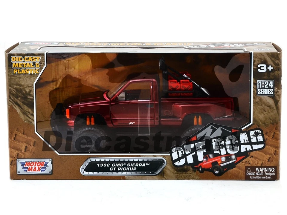 Motor Max 1:24 Off Road 1992 GMC Sierra GT Pickup Truck Red Diecast Model 79136  - Image 1 of 1