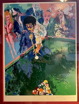 Serigrafía firmada por LeRoy Neiman 'Black Break' 1973 AP (prueba de artista) enmarcada Foto 1 de 4