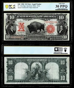 FR.#122m 1901 $10 Bison U.S. Note Legal Tender ~MULE~ PCGS VERY FINE 30 PPQ - Picture 1 of 1
