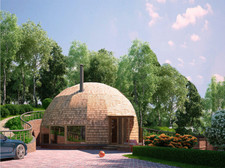 Moon House 33' Diam Dome 870 -1,500 sq.ft Strut Framing Kit Wood Prefab Diy Home