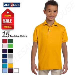 NEW Jerzees Youth 5.6 oz SpotShield Jersey Polo Shirt M-437Y - Picture 1 of 46