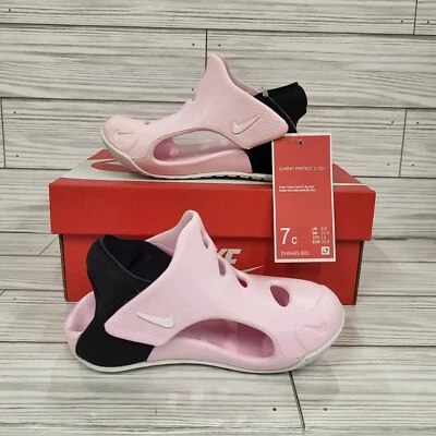 Sandalias Nike Sunray Protect 3 (TD) rosa/blanco/negro para niñas pequeñas-talla 7C nuevas con caja Foto 1 de 4