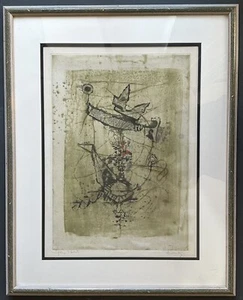 JOHNNY FRIEDLAENDER Signierte Modernistische Abstrakte Radierung Gerahmt - Bild 1 von 11