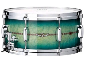 TAMA STAR Maple Factory Vault Snare Drum 14 " x6, 5 " Cerulean Bird ´S Eye Maple - Picture 1 of 1