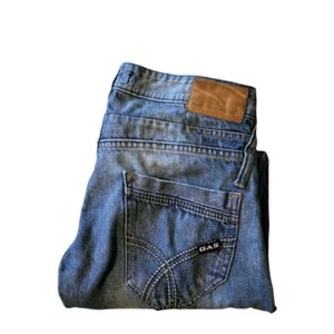 Gas Blue Jeans Men Sz 34 Denim Straight Leg Distressed Casual Everyday Workwear - Picture 1 of 6