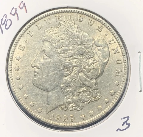 1899 MORGAN SILVER DOLLAR,  AU DETAILS Cover