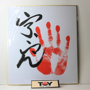 Sumo Wrestler URA Handprint Autographed Tegata Colored Paper IN HAND - Picture 1 of 11