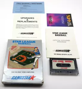 STAR LEAGUE BASEBALL (Atari 400/800/XL/XE, 1983) (Box, Cassette, Manual) NTSC - Picture 1 of 20