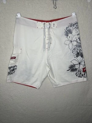 Bañador de cerveza a rayas rojas de colección pantalones cortos de tabla para hombre 36 crema negro gris hawaiano Foto 1 de 4