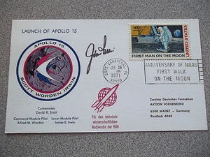 James Irwin Autograped Apollo 15 Launch Cover - Picture 1 of 1