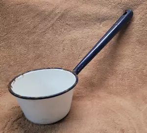 Taza de 5"" con mango vintage de porcelana azul y blanco esmaltado de 9,5"" para granja - Imagen 1 de 16