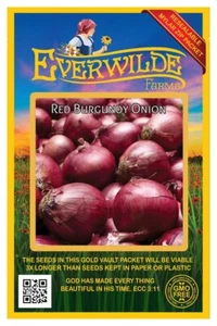 500 Red Burgundy Onion Seeds - Everwilde Farms Mylar Seed Packet - Picture 1 of 3