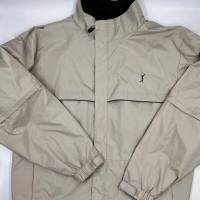 Куртка ветровка мужская PGA Tour Golf размер L бежевая желтовато-коричневая классический крой на молнии - Изображение 1 из 4