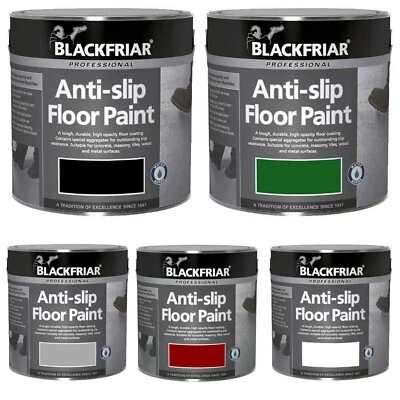 BLACKFRAIRS Anti Slip Floor Paint Resistant Concrete Tile Wood Stone Metal Garage Workshop