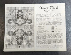 Vintage Formal Floral Playing Card Box Needlepoint Black WoodStudios 8.5" x 5.5" - Picture 1 of 8