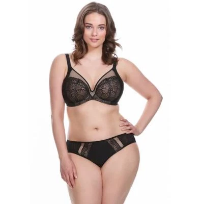 Elomi Kiki 34K L Sujetador de inmersión Tanga Panty Set Negro 4200 4207 Foto 1 de 4