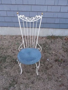OLD ORNATE HEAVY IRON METAL CHAIR - Picture 1 of 7