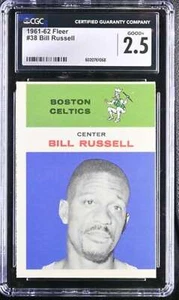 1961-62 FLEER #38 BILL RUSSELL CGC 2.5 GOOD+ CELTICS 3286 - Picture 1 of 2