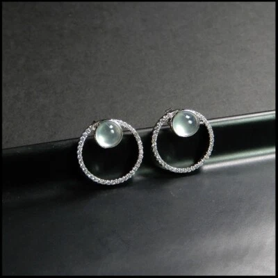 【KATHY JADE】玻璃翡翠玉耳环《A级》 — 第 1/3 张图片