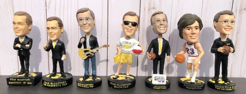 (7) Fran McCaffery - Lot of Iowa Hawkeyes Basketball Coach Bobbleheads SGA Cover
