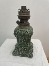 Antique Lamp Oil Ceramic Green Burner Kosmos Brenner Victorian Kerosine Base