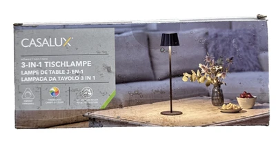 Casalux LED RGB+Warmweiß 3in1 Tischlampe, Schwarz, dimmbar Farbwechsel, USB Akku - Bild 1 von 4