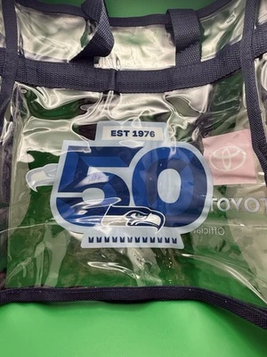 Seattle Seahawks 50 Anos Bolsa Transparente com Zíper - Aprovada para Estádio - NOVA - Imagem 1 de 2