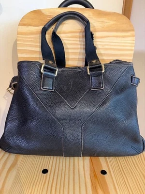 Saint Laurent Vintage Leather Tote Bag Deep Brown Used with Wear - Image 1 of 4