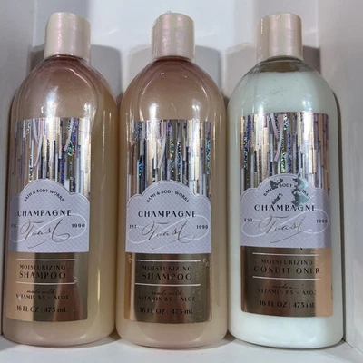 Lote de 3 TOSTADAS CHAMPÁN Bath & Body Works 2x Champú + 1x Acondicionador 16 OZ ¡Nuevo! Foto 1 de 2