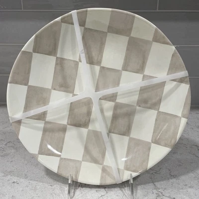 "Juego de 4 platos de almuerzo a cuadros de melamina marrón bronceada 9"" acabado brillante plato de ensalada NUEVO Foto 1 de 3