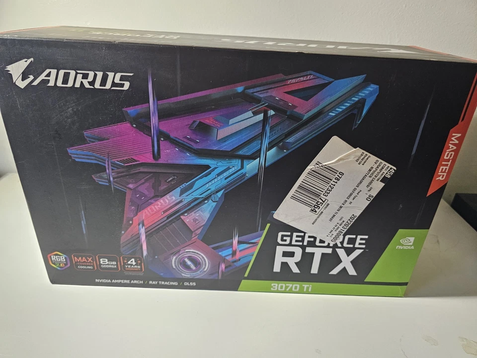 Gigabyte RTX 3070 Ti AORUS Master 8GB 256-Bit GDDR6X PCI-E 4.0 GPU NEVER USED! - Image 1 of 4