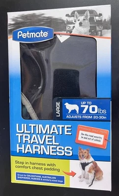 Correa de arnés de viaje ajustable Petmate Ultimate. Perro XL hasta 70 libras negro 4786 Foto 1 de 4