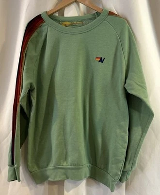 Aviator Nation Classic Velvet Striped Rainbow Sleeve Sweatshirt Size XXL - Image 1 of 4