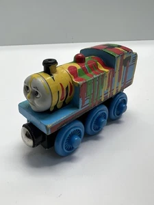 Authentic Learning Curve Wooden Thomas Train Paint Splattered Thomas - Picture 1 of 8