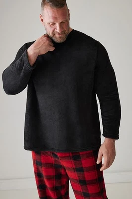 BADRHINO Big & Tall Men's Tartan Fleece Pyjama Set