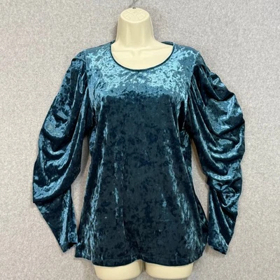 Kobi Halperin Velvet Top Size M Mutton Sleeve Stretch Whimsigoth Fairy Festival - Image 1 of 4