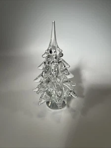 Christmas Tuscany Collection Clear Glass Christmas Tree Figurine 6.75” - Picture 1 of 3