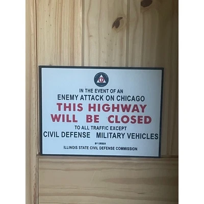 Дорожный знак Chicago Illinois State Civil Defense Enemy Attack дизайн 3D-печать - Изображение 1 из 2