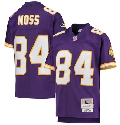 Camiseta Randy Moss Minnesota Vikings Roxa Mitchell & Ness - Juventude Pequena - Imagem 1 de 4